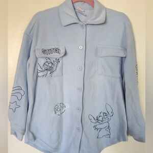 Disney Light Blue Stitch Fleece Hooded Jacket